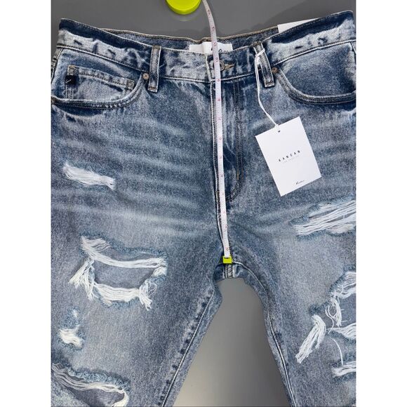 Kancan high waisted relaxed thigh tapered leg mom jeans distressed size 11 new - Picture 9 of 14